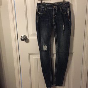 Almost Famous Girl's Distressed Jeans Size 1